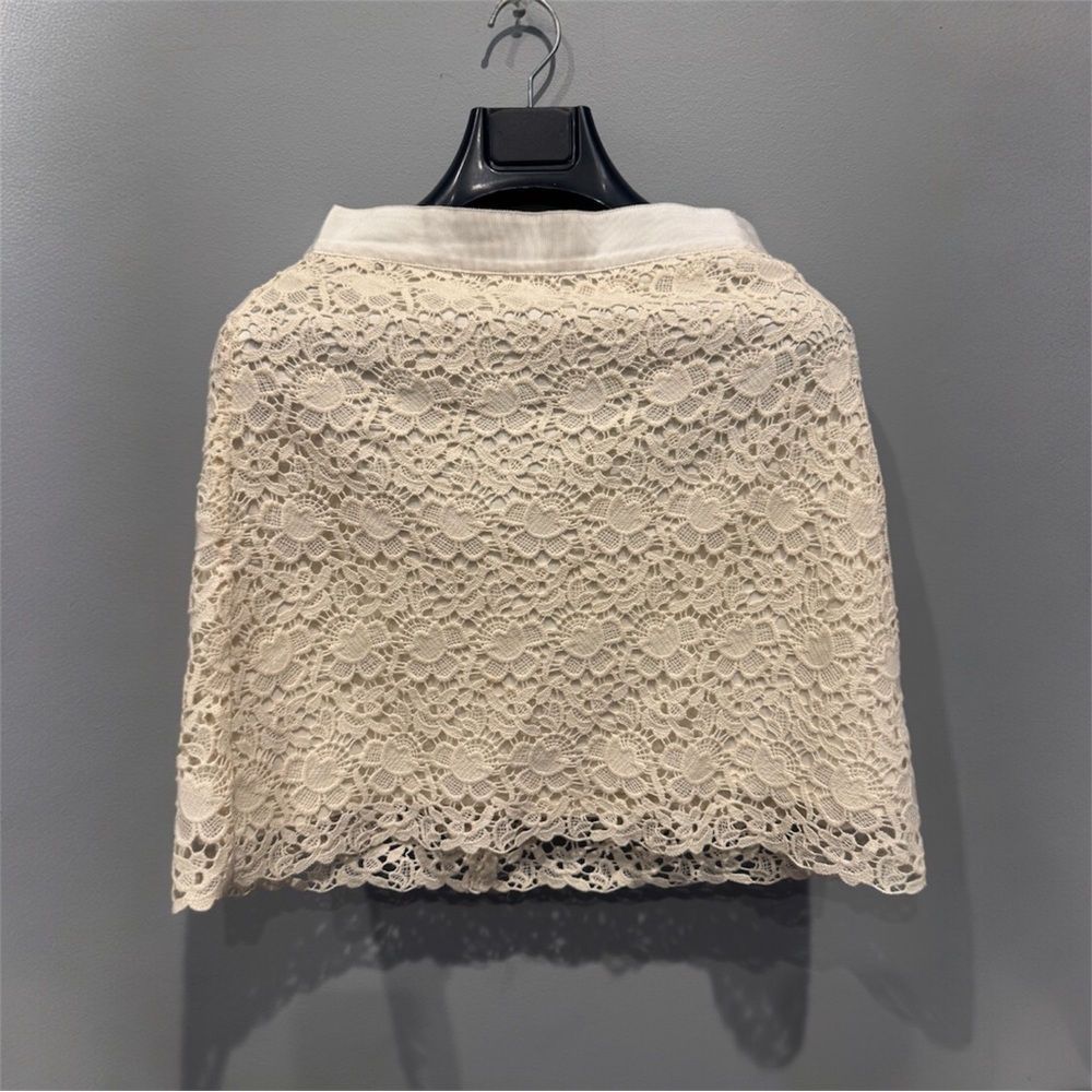 LOFT Cream Lace A-Line Skirt